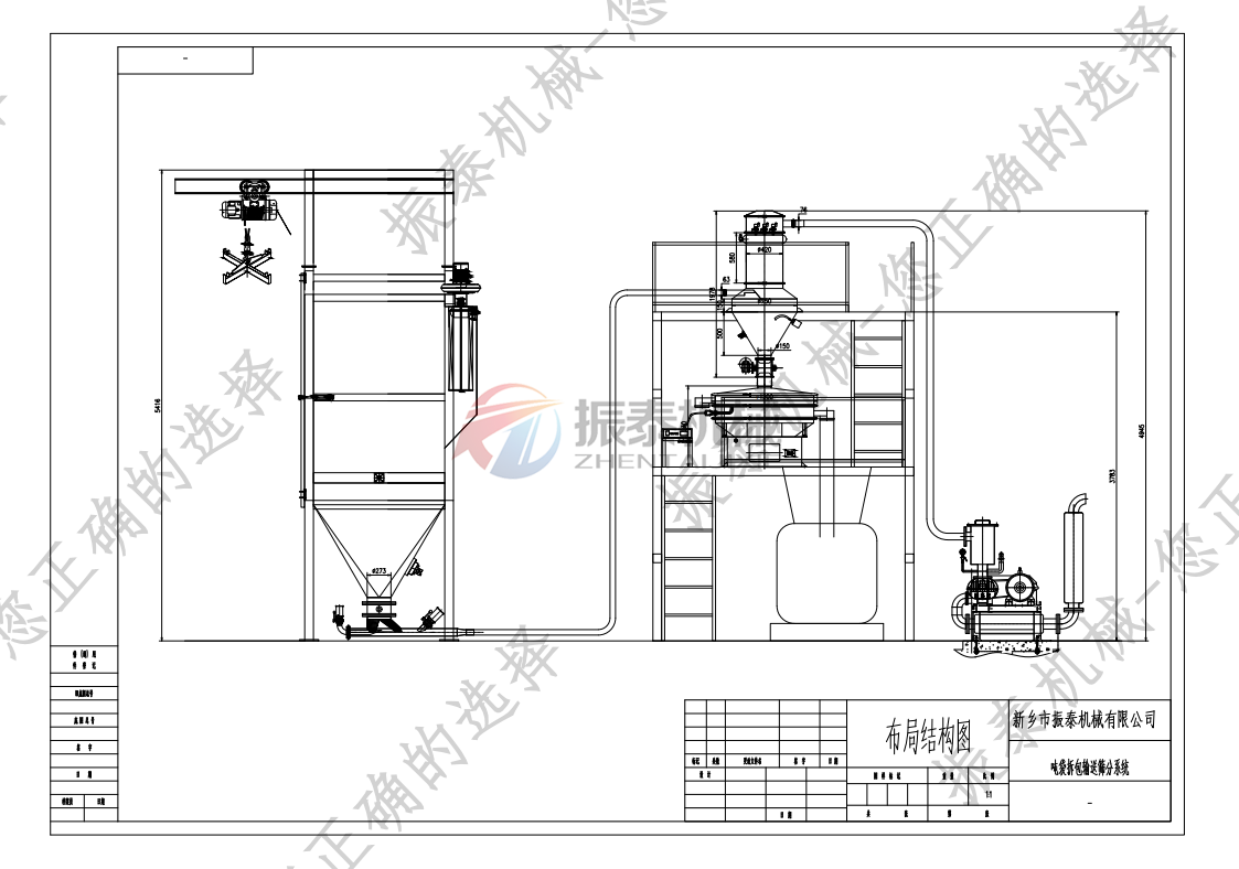 瀝青粉噸袋拆包機布局圖 瀝青粉噸袋拆包機布局圖