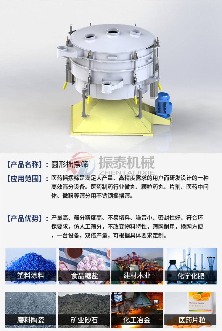 三氯化鋁專用搖擺篩應用范圍 三氯化鋁專用搖擺篩應用范圍